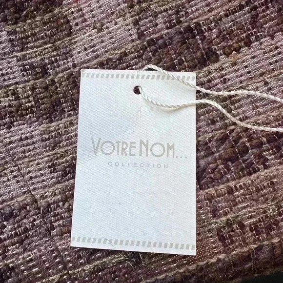 Votre Nom Wool Blend Plaid Tweed Blazer Plum Pink Sparkle Women’s Size 6 - Picture 13 of 15